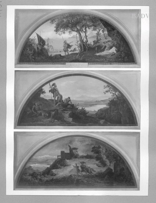 Supraporte, Szene aus Theseus und Ariadne von Händel, 1877, Friedrich Preller the Younger