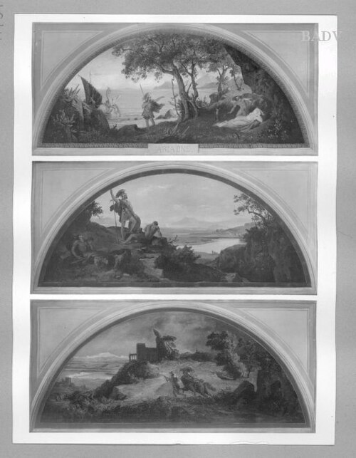 Supraporte, Szene aus Nero von Händel, 1877, Friedrich Preller the Younger