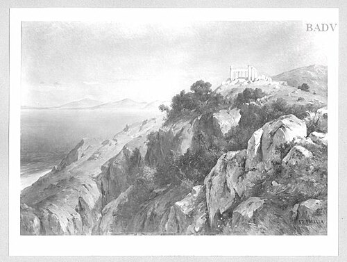 Cape Sounion (Kap Sunion) in Greece, 1863, Friedrich Preller the Younger