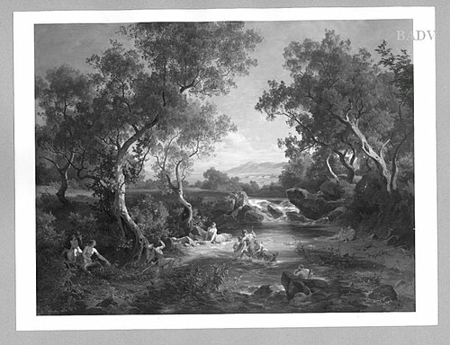 bathing centaurs + men, 1873, Friedrich Preller the Younger