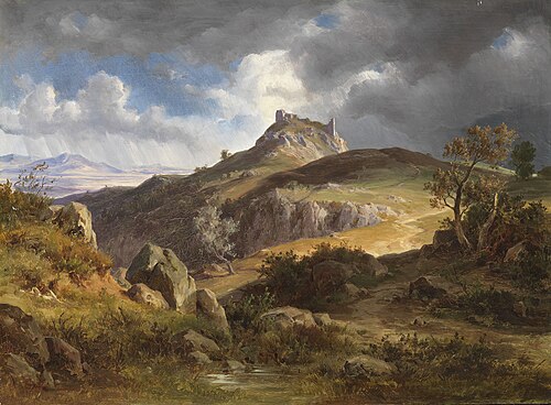 View of the Ruins of Canossa, 1872, Friedrich Preller the Younger