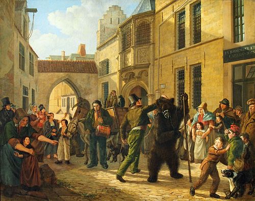 Bärentreiber in Antwerpen, 1824, Friedrich Preller l'Ancien