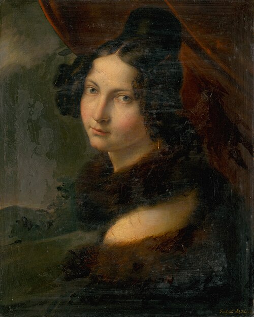 Portrait of a Young Lady in a Fur Collar, 1833, Friedrich Schilcher