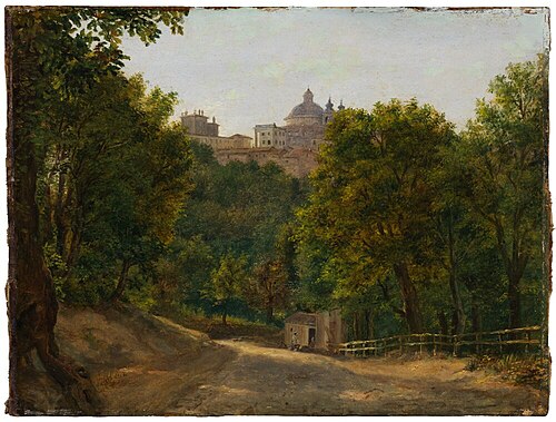 Landscape with Santa Maria Assunta in Ariccia, 1830, Frederik Thöming