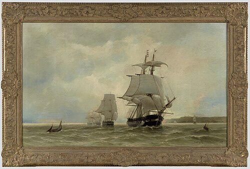 De terugkeer van het oefeningseskader onder commando van ZKH prins Hendrik, 1878, Jacob Eduard van Heemskerck va