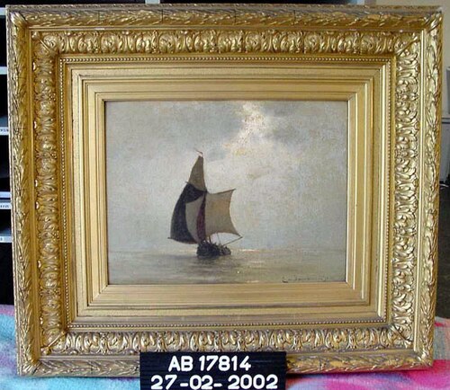 Schip onder vol zeil, 1875, Jacob Eduard van Heemskerck va