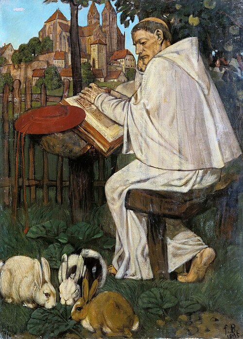 Reading monk, 1895, Fritz Boehle