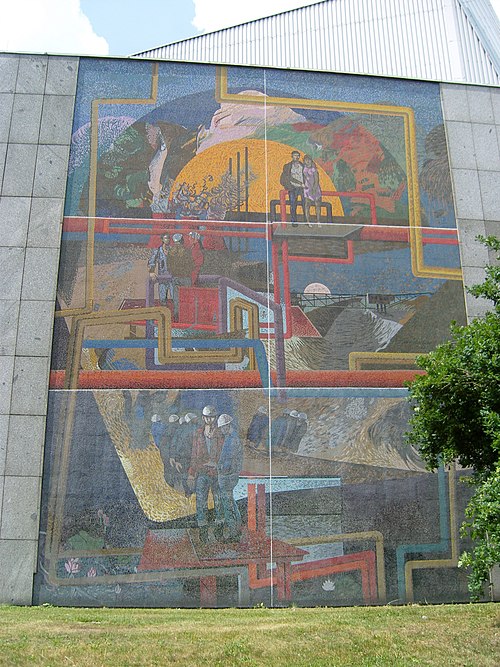 Wandmosaik an der Lausitzhalle Hoyerswerda, 1984, Friedrich Eisel
