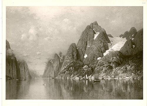 Fjord-Landschaft mit Segelbooten, 1893, Fritz Grebe