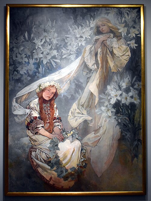 Vierge aux lys, 1905, Alfons Mucha