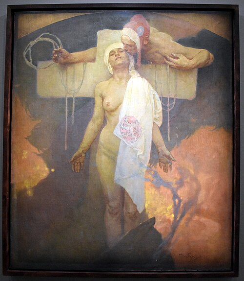 Le Baiser de la France à la Bohême, 1919, Alfons Mucha