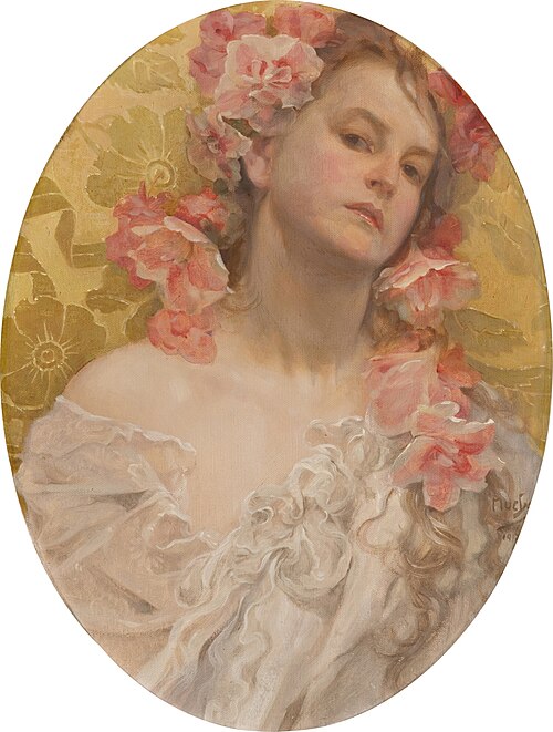 Portrait of Hanna Vitousek, 1912, Alfons Mucha