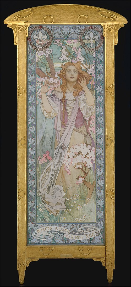 Maude Adams dans le rôle de Jeanne d'Arc, 1909, Alfons Mucha