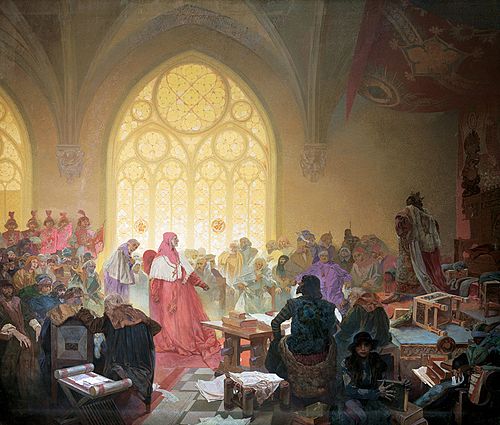 Le Roi hussite Jiří z Poděbrad, 1923, Alfons Mucha