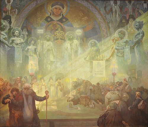 Mont Athos, la montagne sacrée, 1926, Alfons Mucha