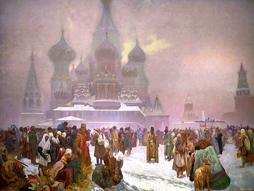 L’affranchissement des paysans russes, 1914, Alfons Mucha