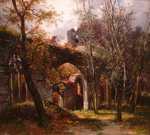 End of Autumn (Hirsau Abbey/Black Forest), 1886, Fritz von Wille