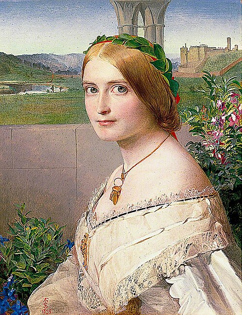 Adelaide Mary, Mrs Philip Bedingfeld, 1859, Frederick Sandys