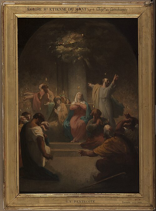 Esquisse pour l'église Saint-Etienne-du-Mont : La Pentecôte, 1864, Félix-Henri Giacomotti