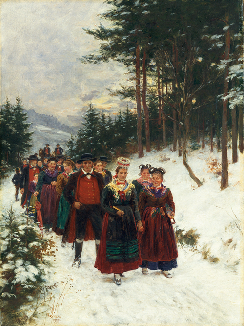 Cortège de mariage en hiver, 1905, Wilhelm Hasemann