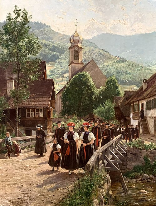 Churchgoing in Gutach, 1895, Wilhelm Hasemann