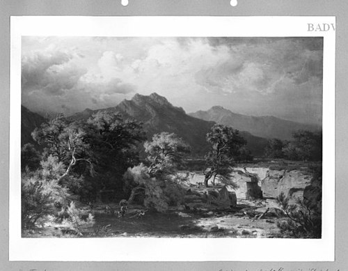 Gebirgslandschaft mit Steinbruch, 1849, Heinrich Funk