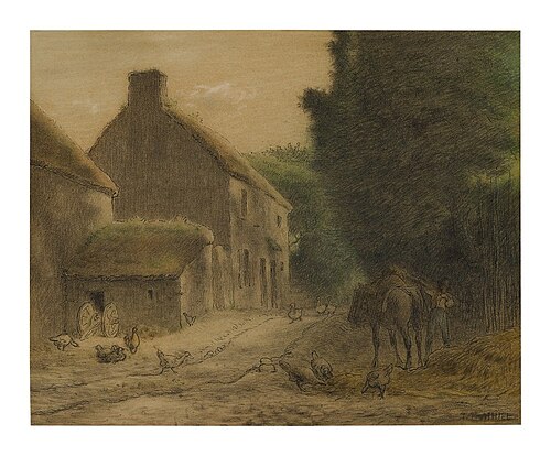 Farmhouse at Gruchy, , Jean-François Millet
