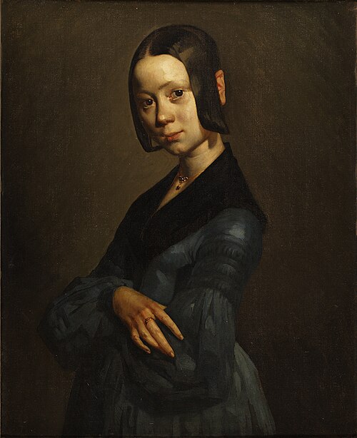 Portrait of Pauline Ono in Blue, 1842, Jean-François Millet