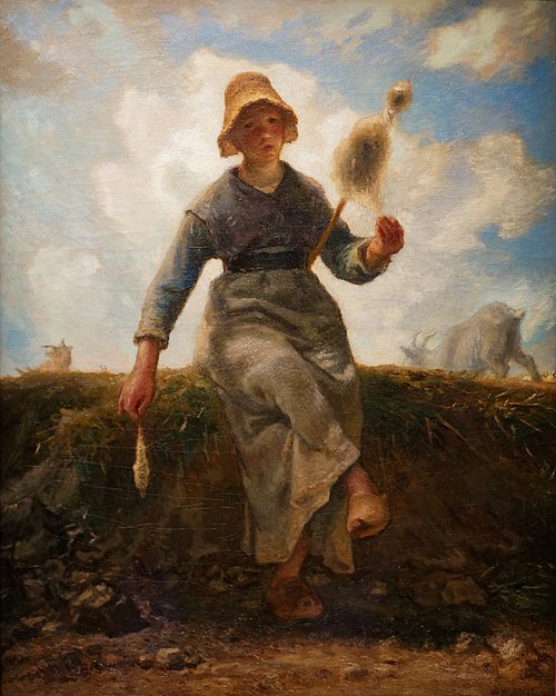 La Fileuse, chevrière auvergnate, 1869, Jean-François Millet