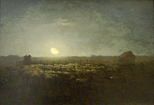 The sheepfold, moonlight, 1872, Jean-François Millet