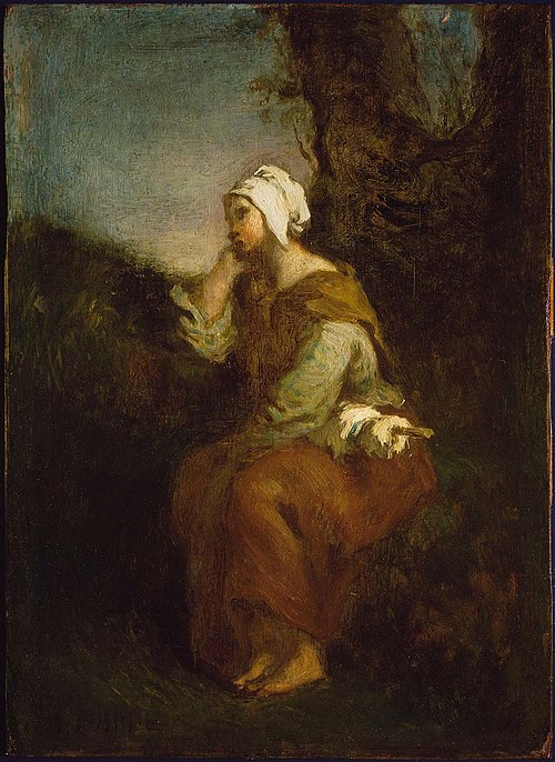 Peasant Girl Daydreaming, 1848, Jean-François Millet
