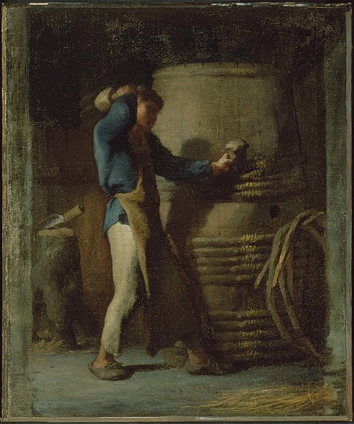Cooper Tightening Staves on a Barrel, 1850, Jean-François Millet