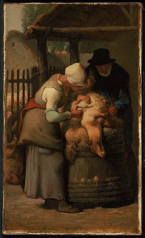 Shearing Sheep, 1852, Jean-François Millet