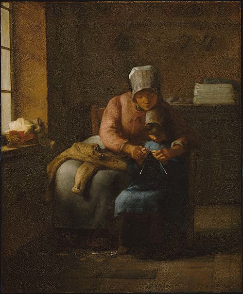 Knitting Lesson, 1854, Jean-François Millet