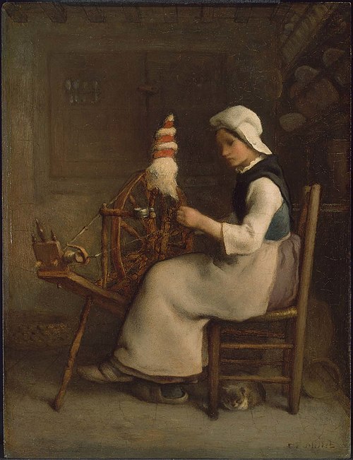 Seated Spinner (Emélie Millet), 1854, Jean-François Millet