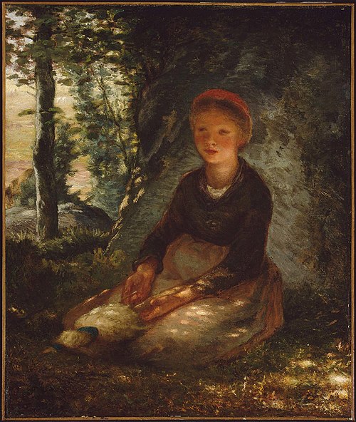 Shepherdess Seated in the Shade, 1872, Jean-François Millet