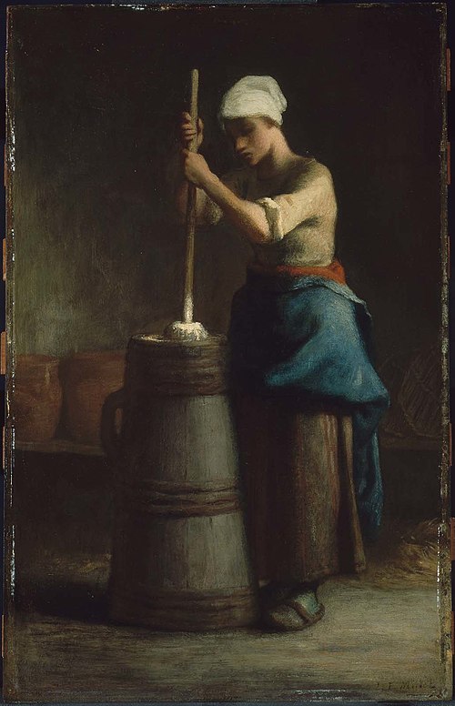 Young Woman Churning Butter, 1849, Jean-François Millet