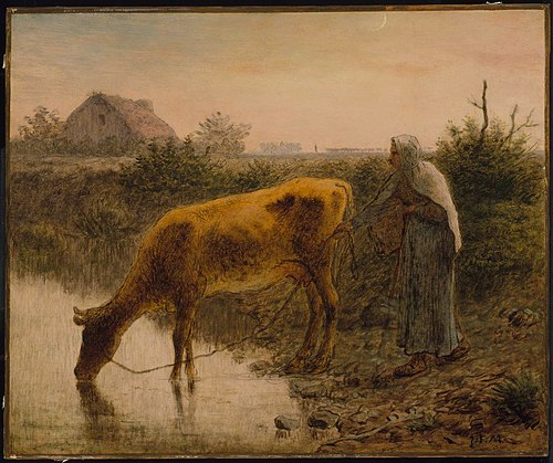 Peasant Watering Her Cow, 1863, Jean-François Millet