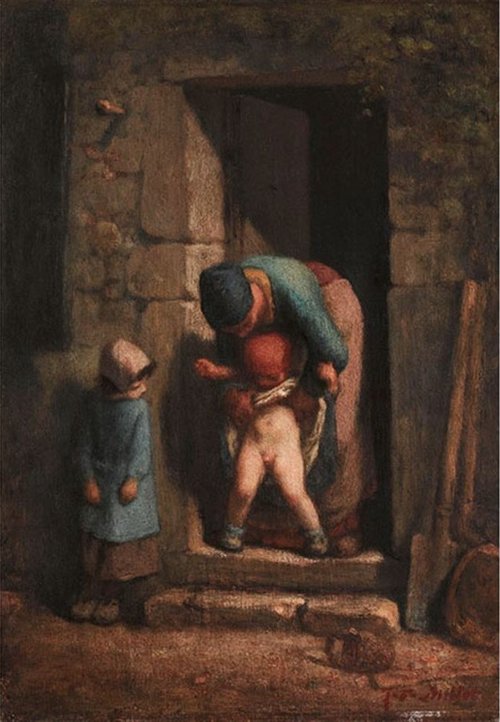 Maternal Precaution, 1857, Jean-François Millet