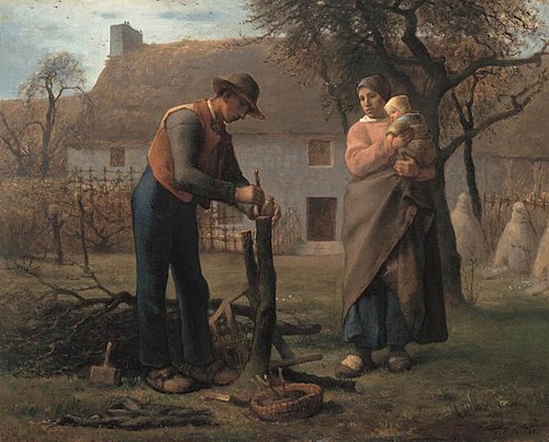 Farmer Inserting a Graft on a Tree, 1855, Jean-François Millet