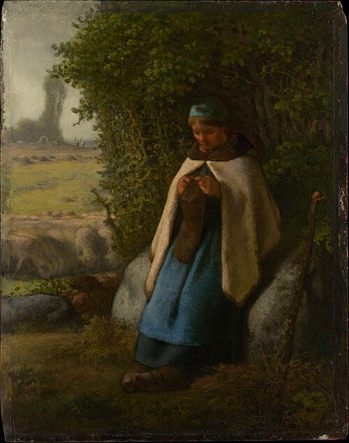 Shepherdess Seated on a Rock, 1856, Jean-François Millet