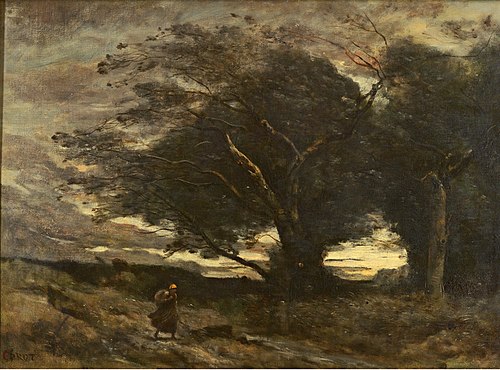 Un coup de vent, 1868, Jean-Baptiste Camille Corot