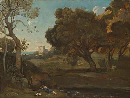 The shepherd's rest, , Jean-Baptiste Camille Corot