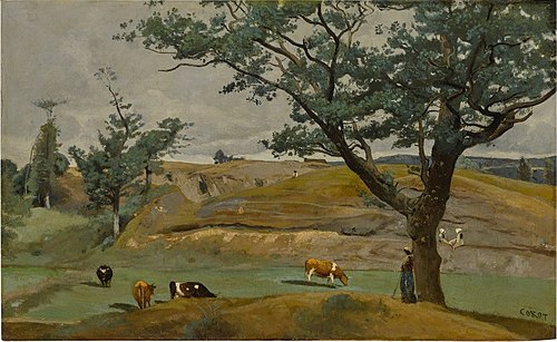 Collines et pâtures des environs de Saint Lô, , Jean-Baptiste Camille Corot