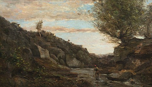 A Torrent of Abruzzo, , Jean-Baptiste Camille Corot