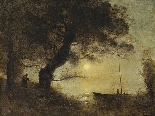 Le bateau au claire de lune, 1875, Jean-Baptiste Camille Corot