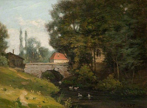 The Mill Stream, , Jean-Baptiste Camille Corot
