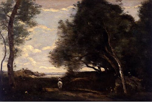 Le cavalier à l'orée du bois, 1874, Jean-Baptiste Camille Corot