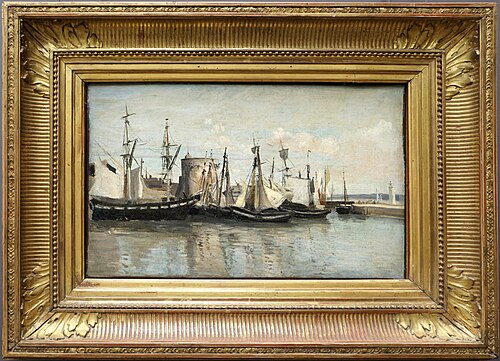 La Rochelle. Entrée du port d'échouage., 1851, Jean-Baptiste Camille Corot