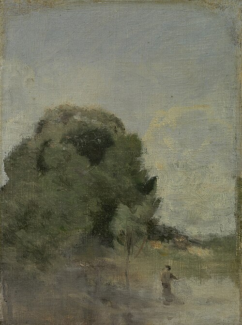 Landscape with angler, 1867, Jean-Baptiste Camille Corot